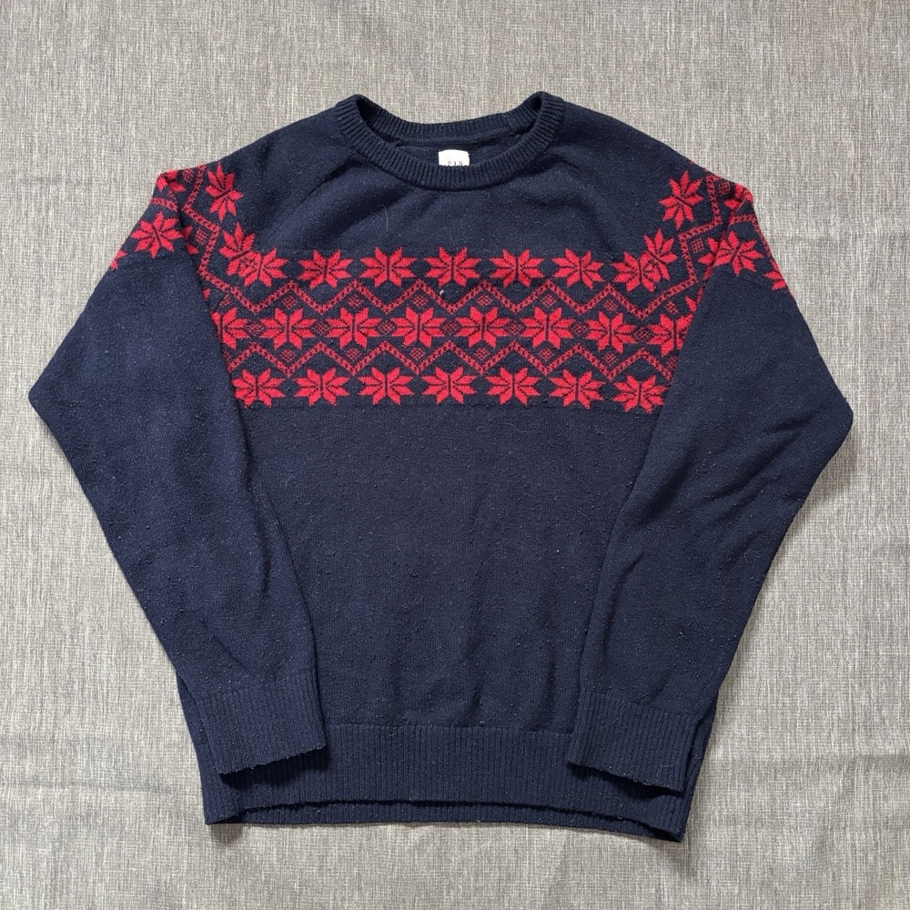 Navy and red vintage gap‎ knit sweater - L